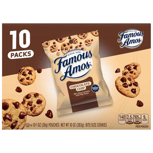 Famous Amos Classic Mini Cookies Individually Wrapped Sweet Treat Gift Basket Addition for Holidays