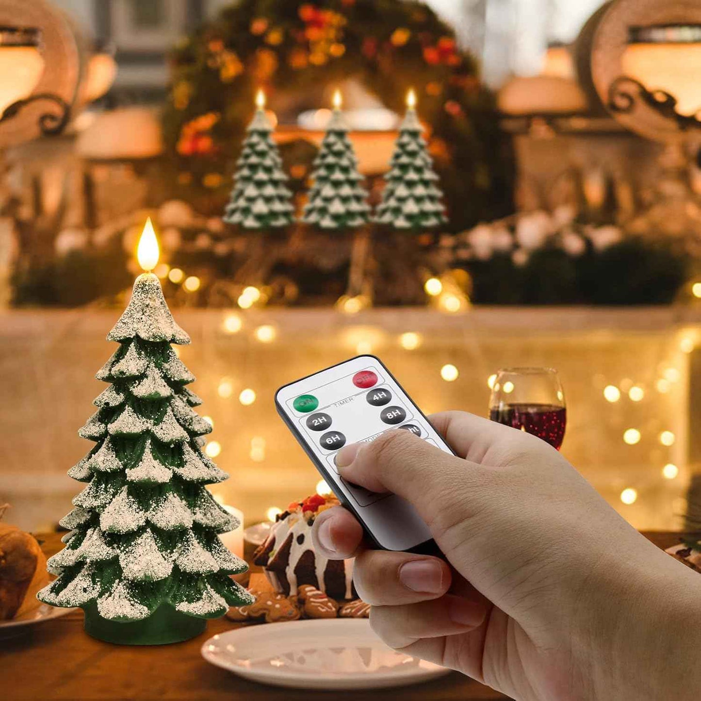 PChero Christmas Tree LED Candle – Thoughtful Holiday Gift for Mom & Friends, Pre-Packaged Gift Box with Remote Timer