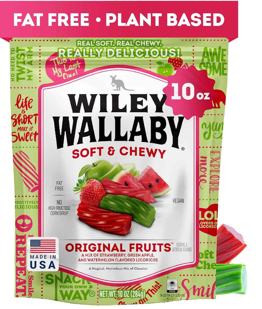 Wiley Wallaby Licorice 10 oz Soft Chewy Australian Candy Twists – Simple Single-Ingredient-List Snack