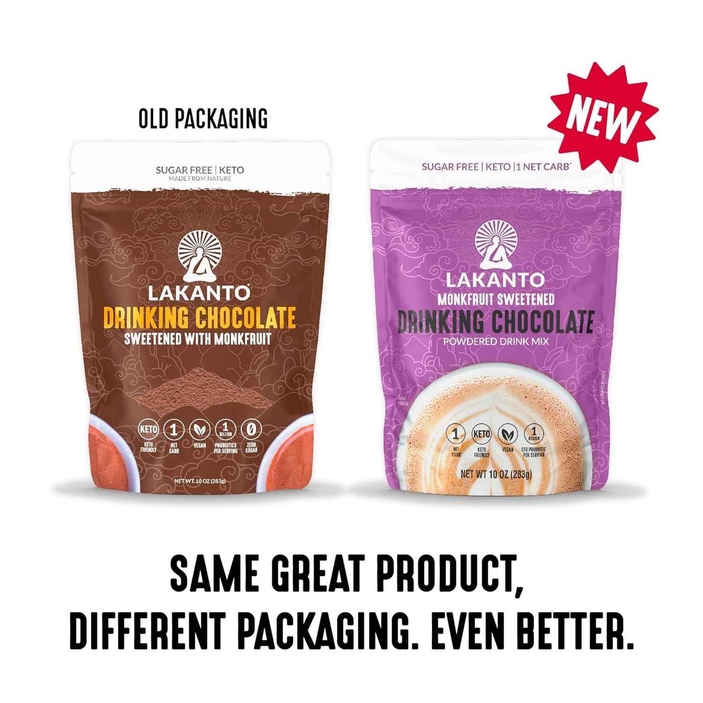Lakanto Sugar Free Drinking Chocolate - Evening Wind-Down Cocoa Mix for Mindful Keto Rituals, Monk Fruit Sweetened, 1g Net Carb