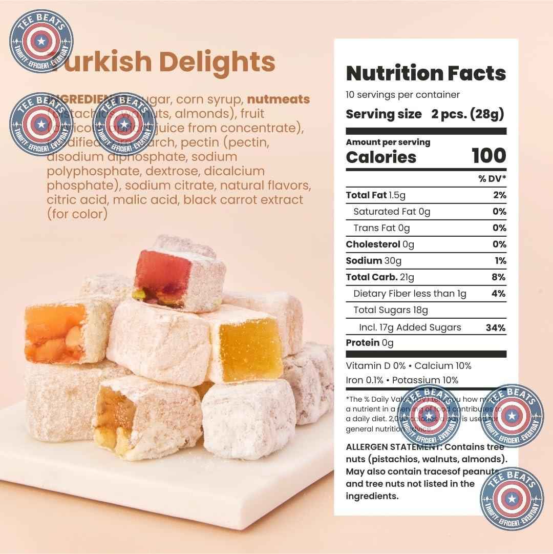 Liberty Orchards Turkish Delight – Premium Gourmet Gift Box for Her, Vegan Chewy Candy Assortment for Birthday and Holiday Giving