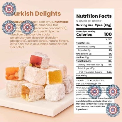 Liberty Orchards Turkish Delight – Premium Gourmet Gift Box for Her, Vegan Chewy Candy Assortment for Birthday and Holiday Giving