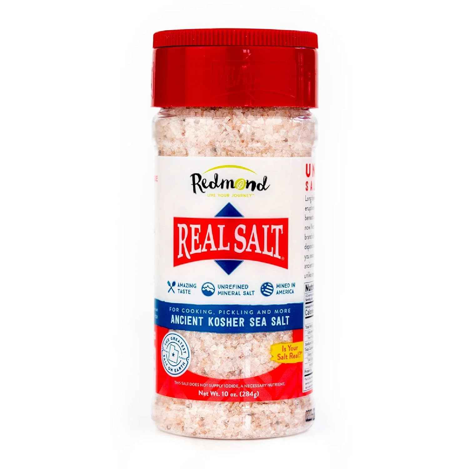 Redmond Real Sea Salt - Thoughtful Housewarming Gift for Foodies, 10 oz Reusable Shaker