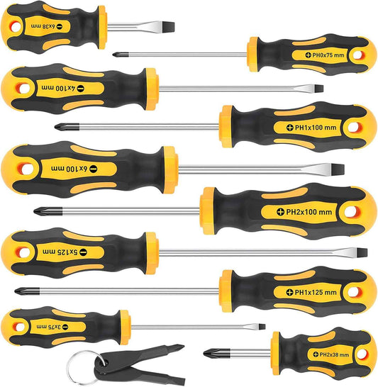 Amartisan 10-Piece Magnetic Screwdriver Set – Clean Storage Solution for Clutter-Free Workshops, Transparent Bucket