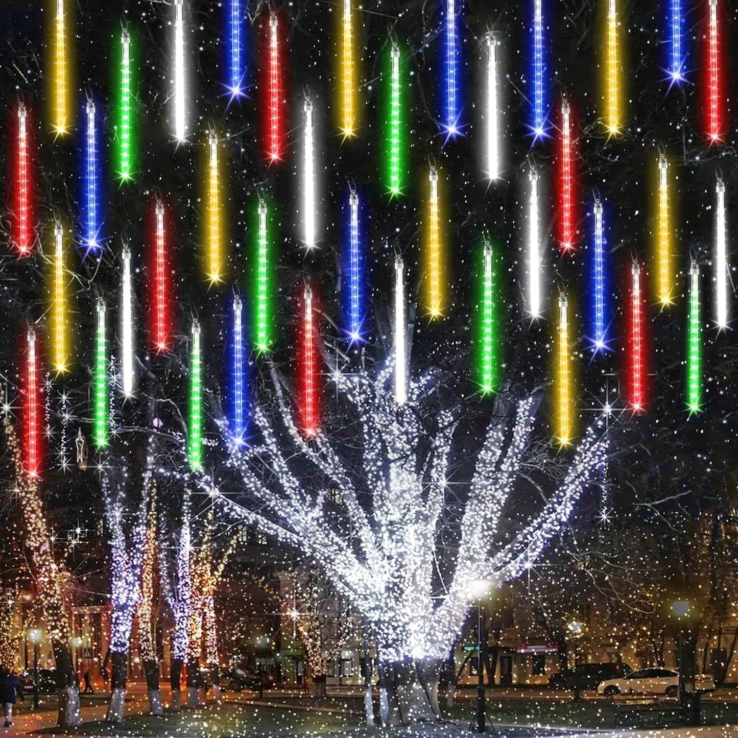 Joomer Meteor Shower Lights – Thoughtful Housewarming Gift for New Homeowners, 240 LED Cascading Set with Timer