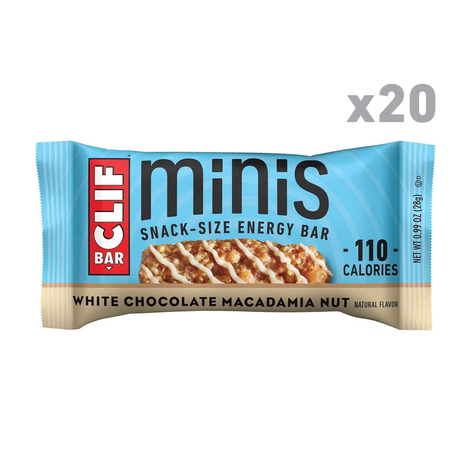 CLIF BAR Minis White Chocolate Macadamia Nut Snack Bars for Midday Energy and Workday Reset Rituals
