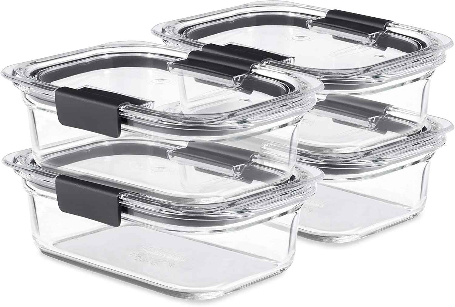 Rubbermaid Brilliance Glass Containers – Uncluttered Kitchen Storage, Stackable Rectangular Design
