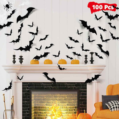 LUDILO 3D Bat Wall Stickers – Safe Playroom Decoration for Kids Halloween Party