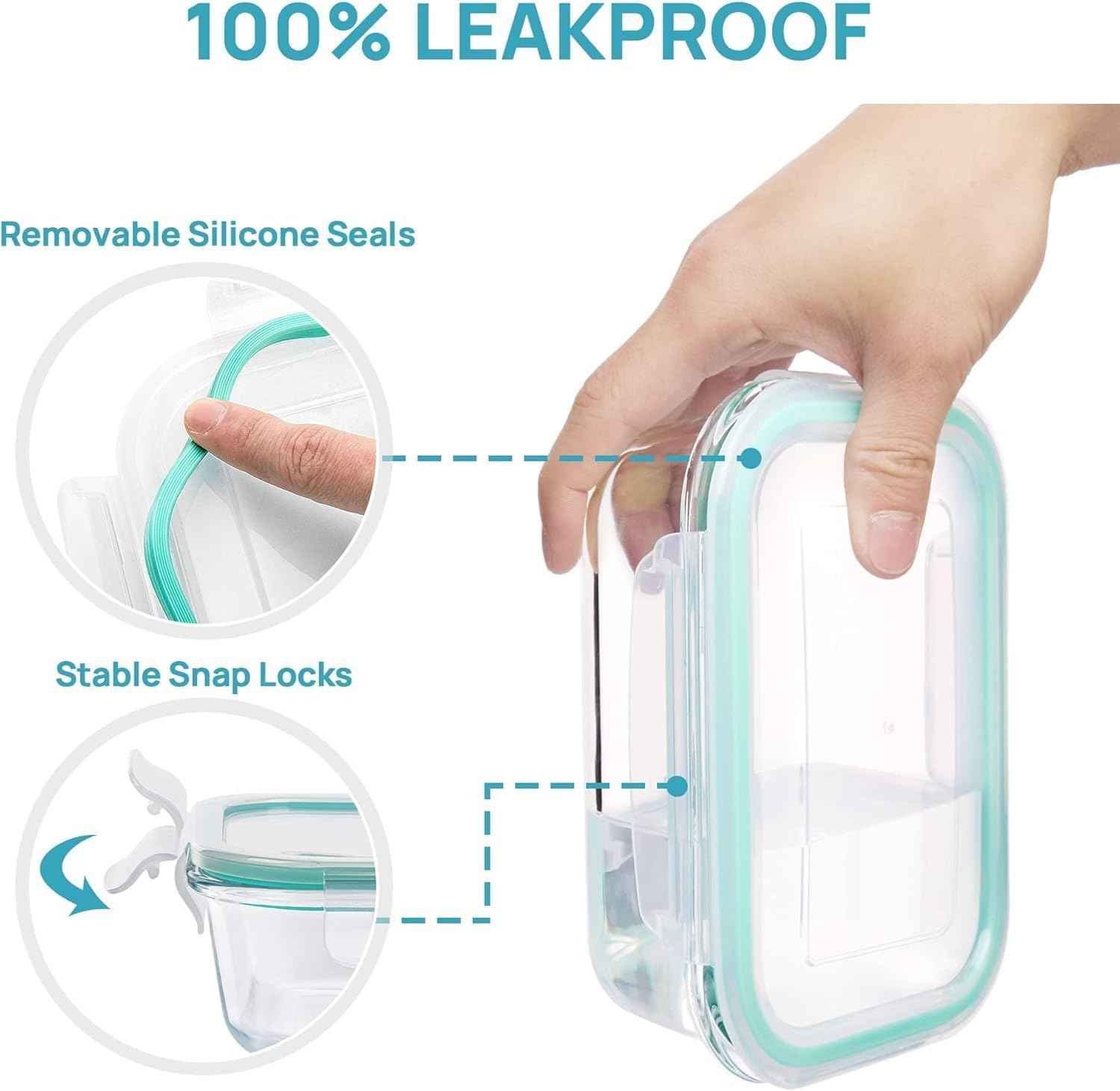 Vtopmart 8 Pack Borosilicate Glass Food Storage Set with Leak Proof Lids – Whole Food Prep Containers for Wellness Routines