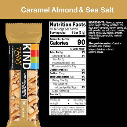 KIND THINS Caramel Almond & Sea Salt – 100-Calorie Snack for Calorie-Conscious Home Office and Pantry Routines
