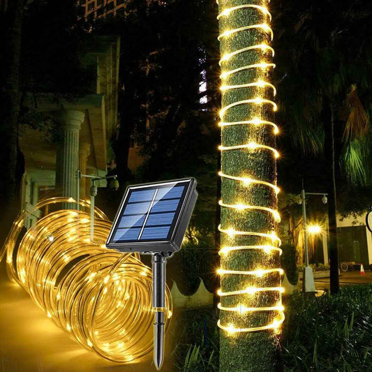 Lumify Solar Rope Light 39FT Warm White Flexible Tube for Cozy Living Room Aesthetic and Indoor Ambiance