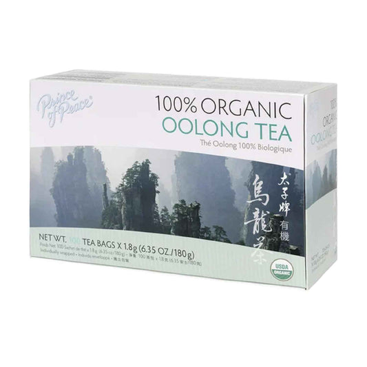 Prince of Peace Organic Oolong Tea, 100 Tea Bags – Steady Focus Brew for Home Office Work Desk, Low Jitter Coffee Substitute