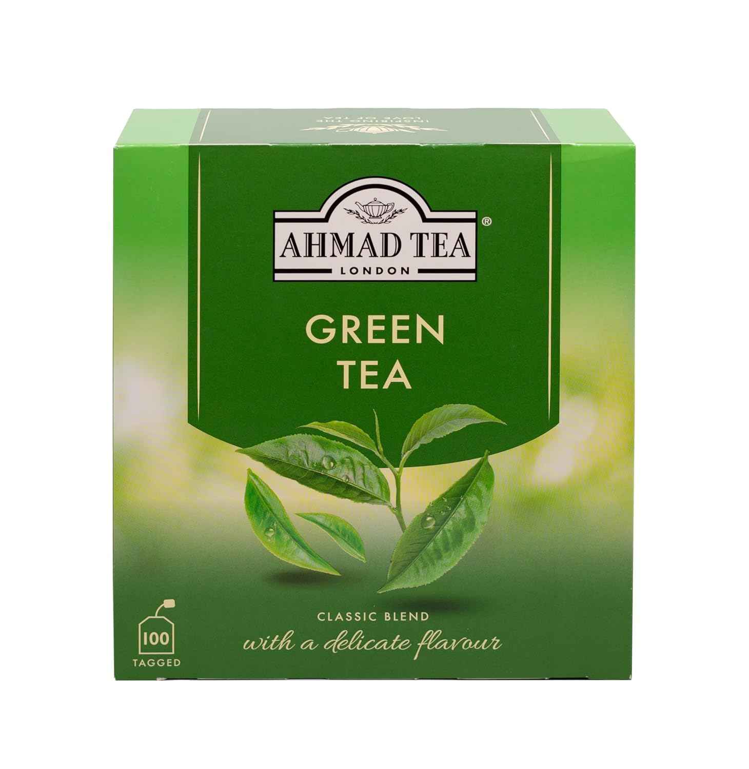 Ahmad Tea Green Tea Bags 100 Count – Evening Wind-Down Herbal Companion for Wellness Routines
