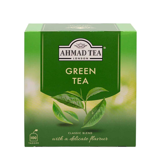 Ahmad Tea Green Tea Bags 100 Count – Evening Wind-Down Herbal Companion for Wellness Routines