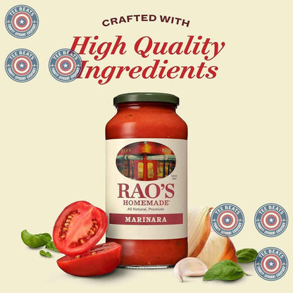 Rao's Homemade Marinara – Simple 24 oz All-Purpose Sauce, Just Tomatoes, Olive Oil, and Herbs, Made for Effortless Home Cooking