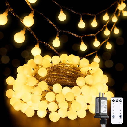JMEXSUSS 100 LED Waterproof Globe String Lights – 33ft Outdoor Patio Lights for Garden Party, Backyard Dining and Camping Setup