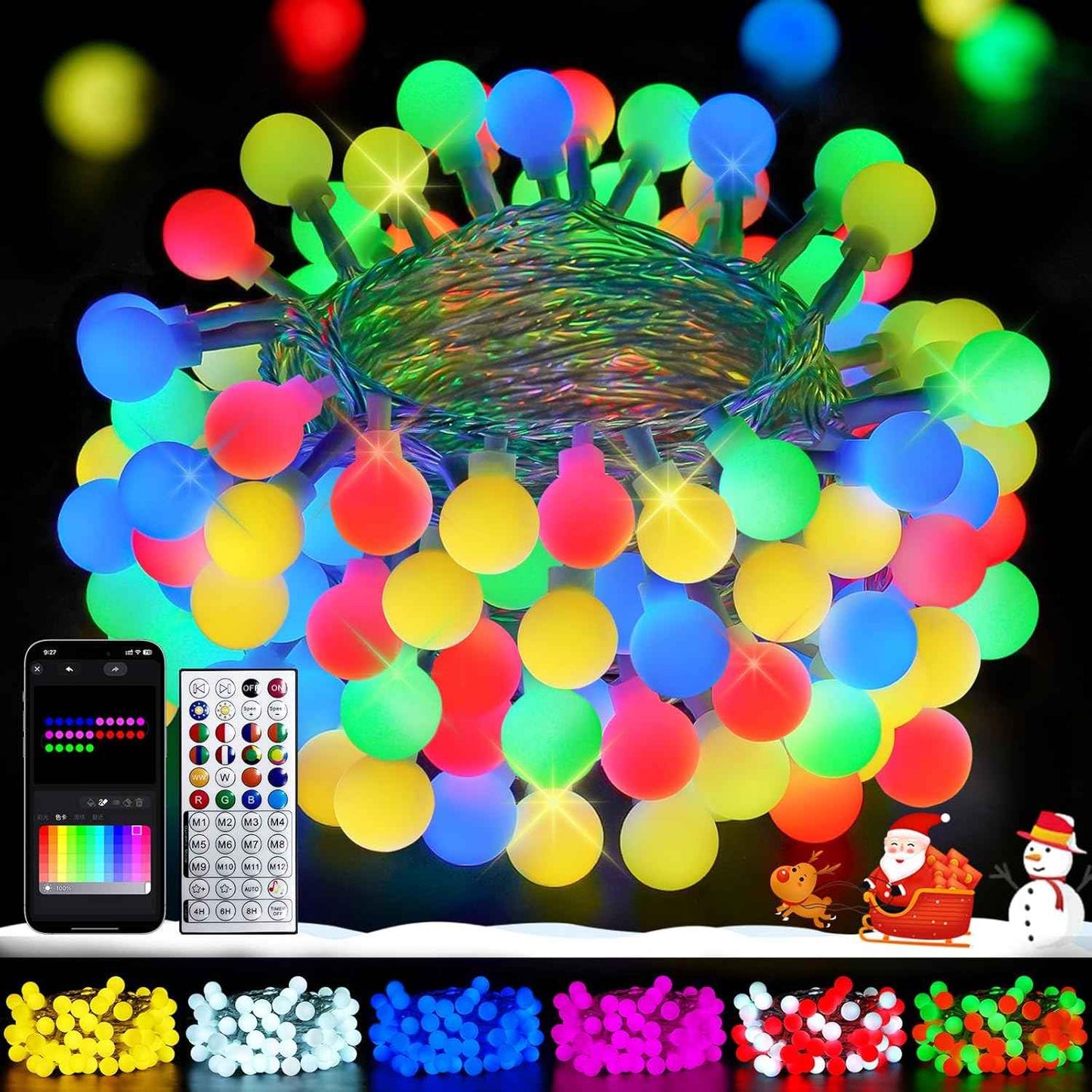 Lumify Home 46ft Waterproof Globe String Lights – Durable Patio and Garden Decor with App Control and IP44 Rating