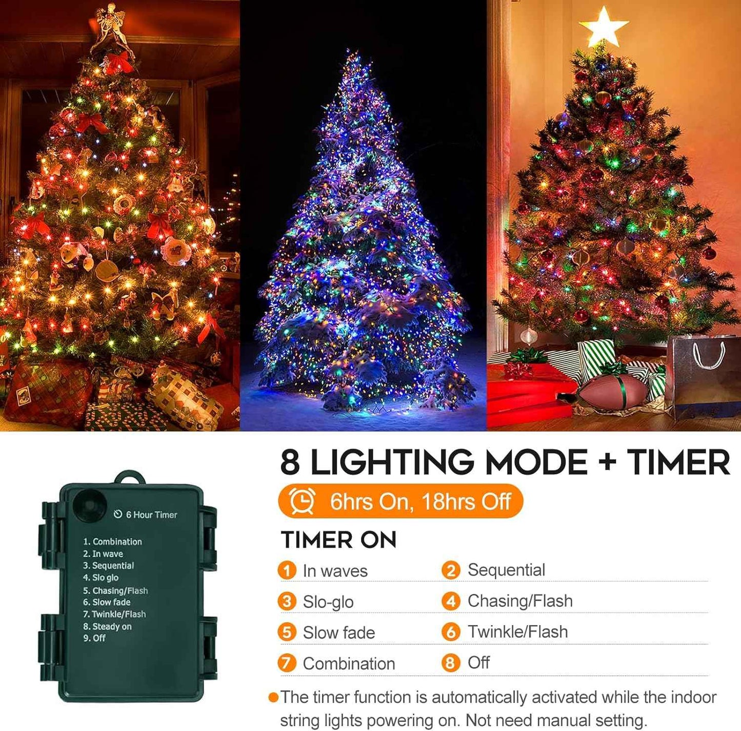 HolidayAura Waterproof String Lights – 33ft IP65 Battery Operated Outdoor Decor for Patio, Garden Fence, and Pergola Wrapping