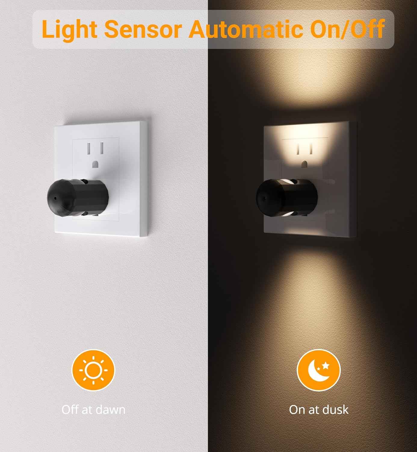 LumiNest Minimal Night Light 6 Pack – Compact 1.1 Inch Plug in Wall Light for Hallway, Bedroom and Bathroom, Simple Dusk to Dawn Design