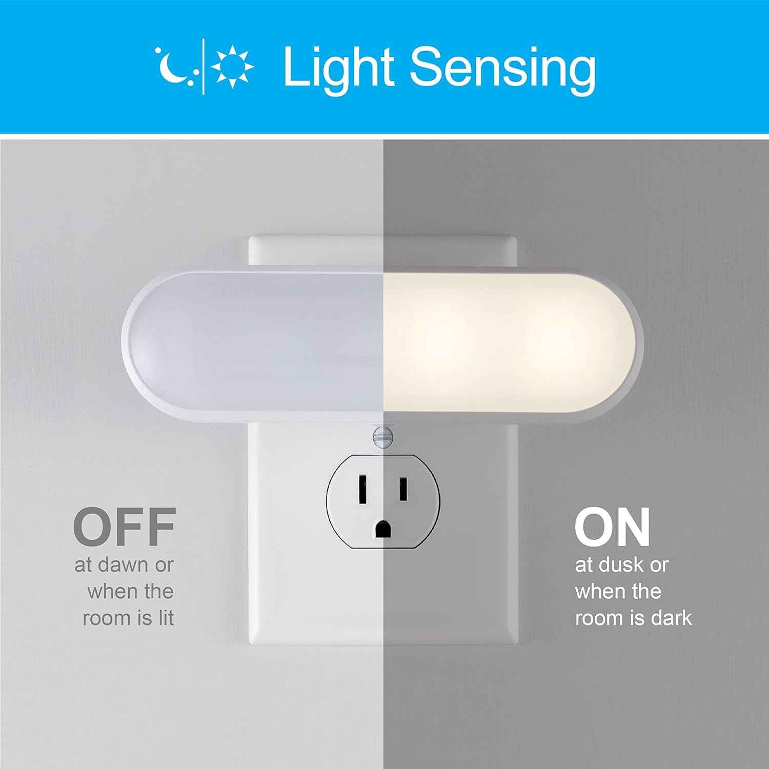 GE Ultrabrite LED Night Light Bar – Tamper-Resistant Plug-In Light for Toddler Bedroom and Playroom Safety