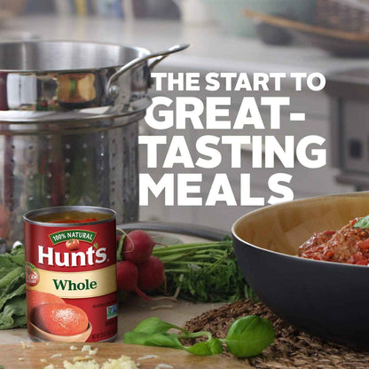 Hunt's Whole Peeled Tomatoes — Clean-Ingredient Tomato Base for Sensitive Digestion Meal Prep, 28 oz Can