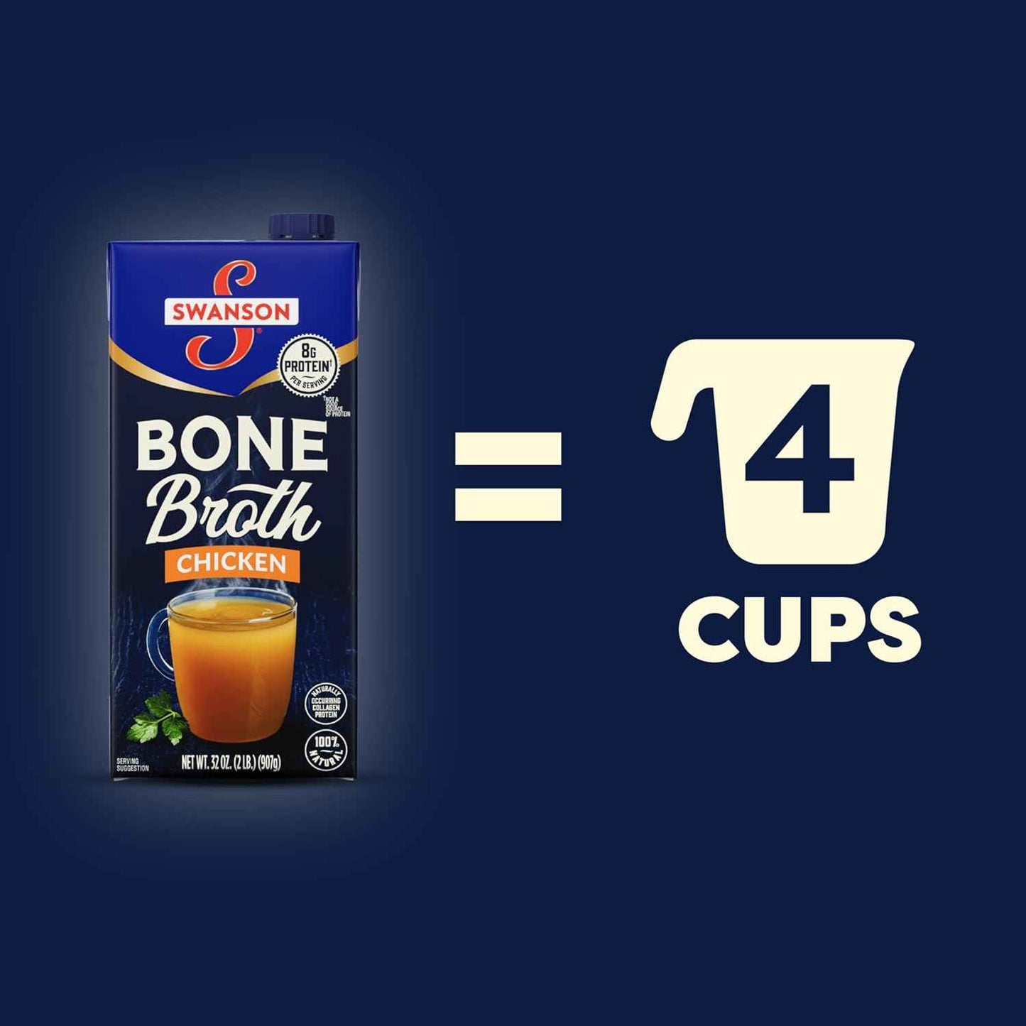 Swanson Gluten-Free Chicken Bone Broth – 32 oz Family-Friendly Cooking Base for Kid Meals