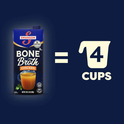 Swanson Gluten-Free Chicken Bone Broth – 32 oz Family-Friendly Cooking Base for Kid Meals