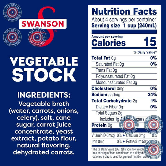 Swanson 100% Natural Vegetable Stock – Non-GMO Soup Base for Wellness-Focused Meal Prep