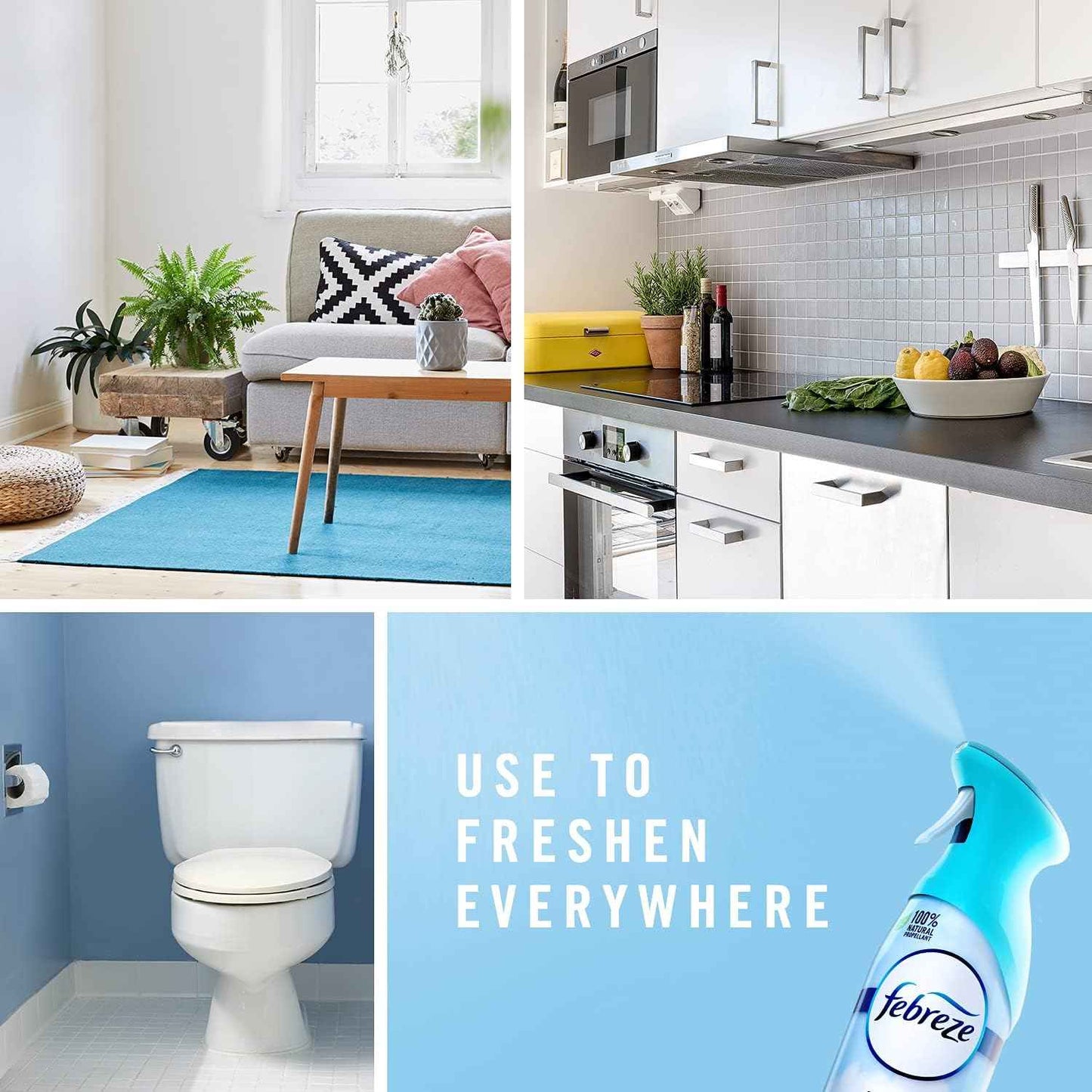 Febreze Air Mist Aesthetic Room Spray – Style-Forward Living Room Freshener That Complements Modern Decor, 8.8oz, Pack of 3