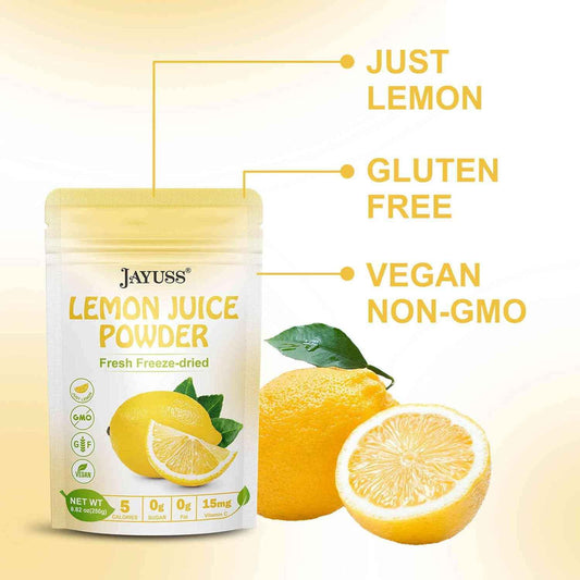 JAYUSS Lemon Juice Powder 8.82 oz – Quick Desk Friendly Citrus Boost for Busy Professionals and Commuter Smoothies, 250g