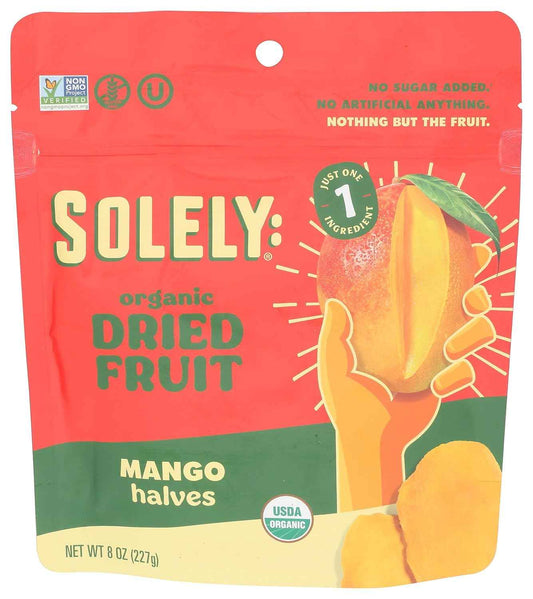 SOLELY Organic Dried Mango Halves – No Added Sugar Lunchbox Snack for Kids