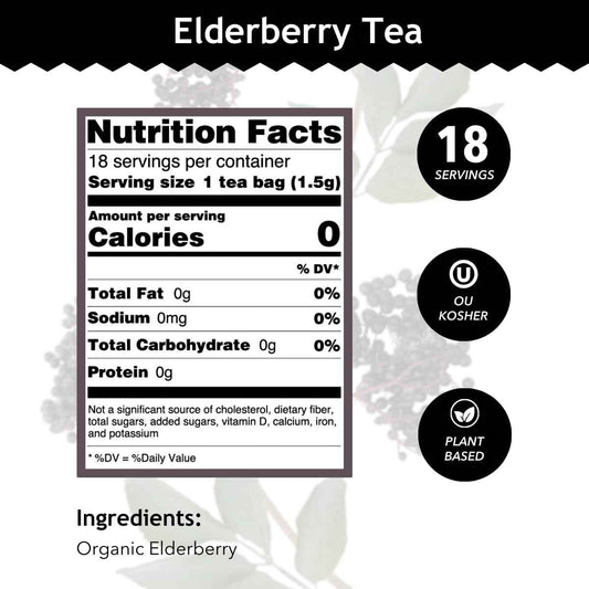 Buddha Teas Elderberry Tea Bags – Antioxidant-Rich Bedtime Brew for Cold & Flu Season Self-Care