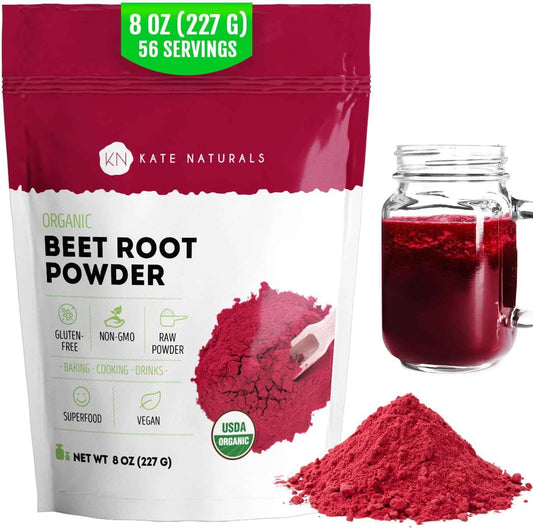Kate Naturals Organic Beet Root Powder for Smoothies – Nutrient Boost for Morning Self-Care Ritual