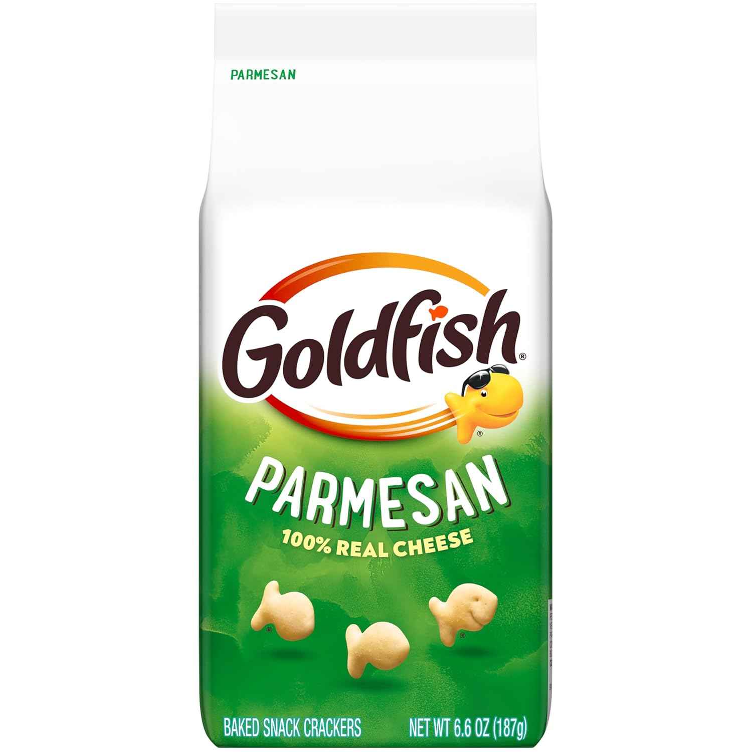 Goldfish Parmesan Cheese Crackers – No Artificial Flavors Snack for Clean Eating Families, 6.6 oz Bag
