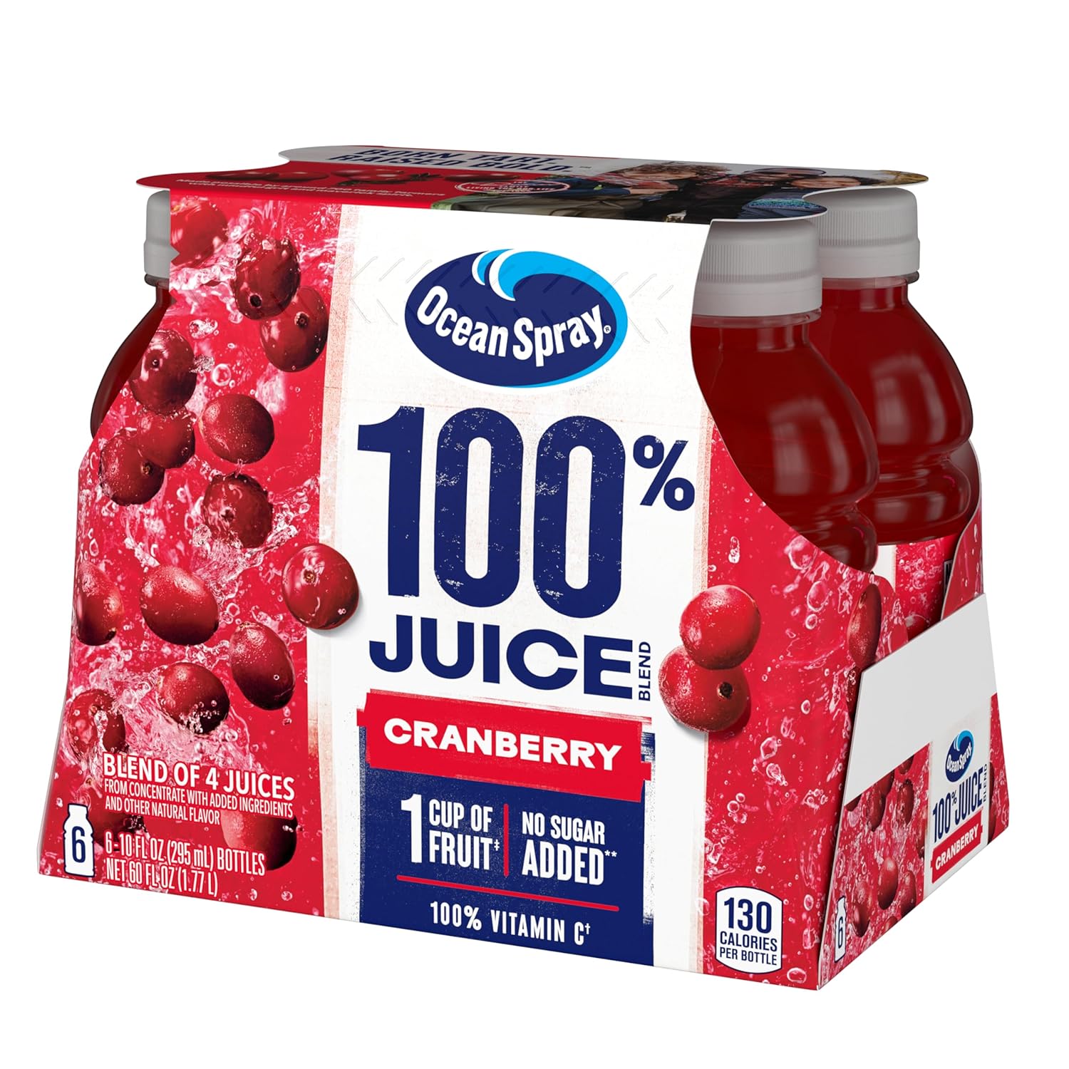100% recommended daily value of vitamin c per 8 fl oz serving