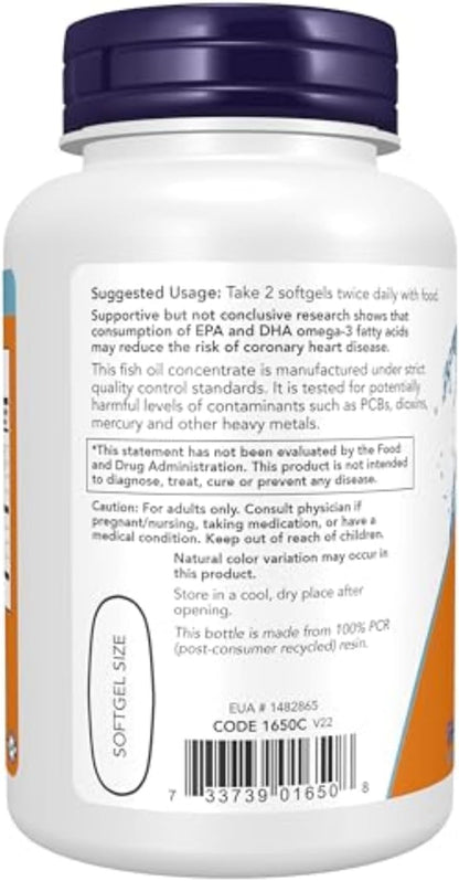 100 softgel count providing roughly a 50-day supply at the 2-per-day serving