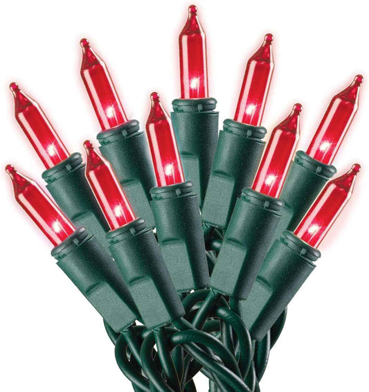 Holiday Pride Red Christmas Lights - Thoughtful Hostess and Housewarming Gift, 100 Count Green Wire String Set