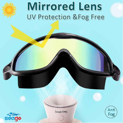 Seago Swim Goggles 2 Pack – Kids Swim Goggles for Ages 3-14, Anti-Fog Pool Gear for Swim Lessons and Backyard Fun