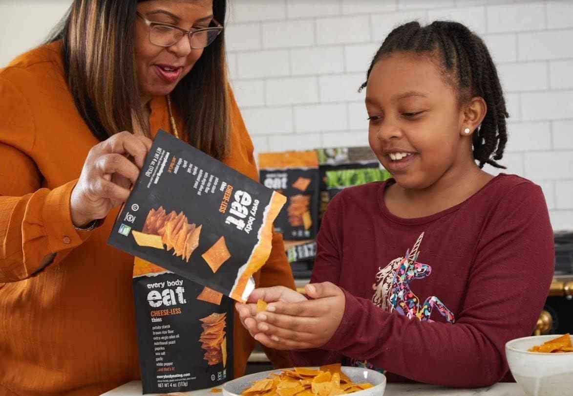 Every Body Eat Cheese-less Snack Thins – Workplace Pantry Allergy-Safe Snack for Cross-Contact Sensitive Adults