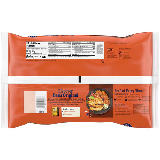BEN'S ORIGINAL Whole Grain Brown Rice, 5 lb Bag – One Simple Whole Grain Pantry Staple for an Uncluttered Kitchen
