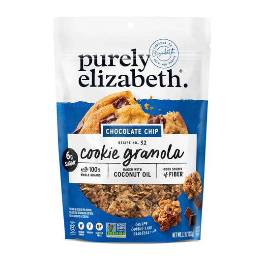 Purely Elizabeth Cookie Granola Chocolate Chip – Essential Pantry Staple for the Uncluttered Kitchen, Simple Ingredient Cookie Granola 3 Pack