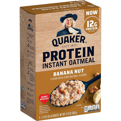 Quaker Instant Oatmeal Cranberry Almond – Fast Office Breakfast for Focused Workdays, 10g Protein Single-Serve Packets