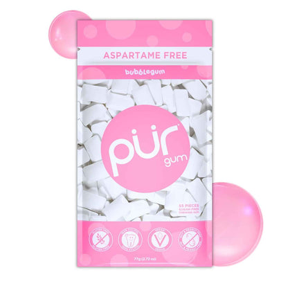 PUR Gum Aspartame Free Chewing Gum for Kids Lunchboxes Allergen Free Spearmint Family Safe Chiclets for After School Snacking