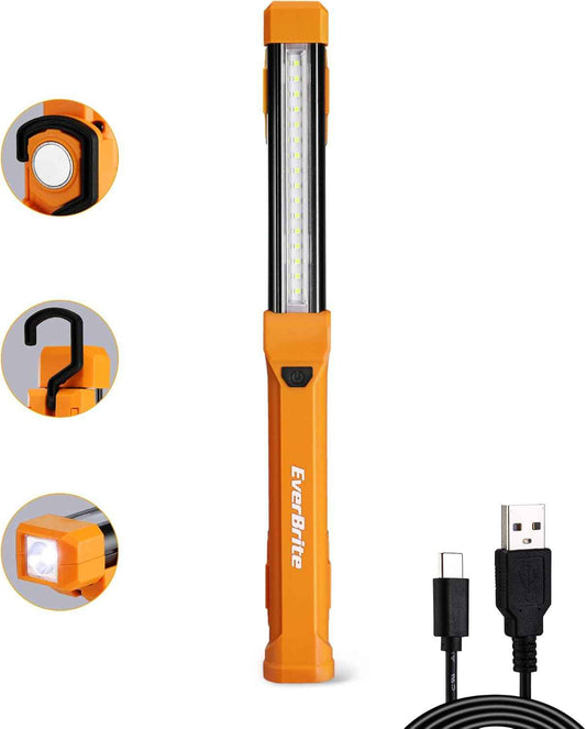 EverBrite Rechargeable Work Light – Smoke-Free Storm Safety Light, 14.5-Hour Runtime with Magnetic Base for Basement Shelter