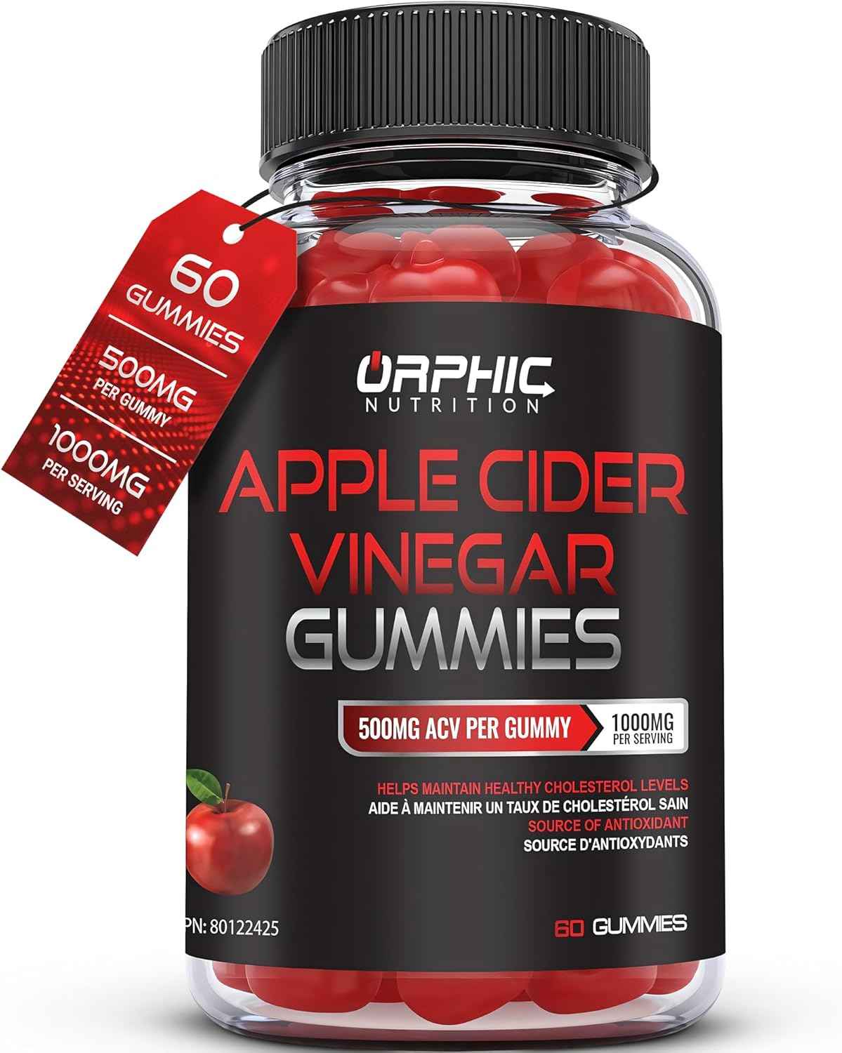 ORPHIC NUTRITION Apple Cider Vinegar Gummies – Daily Wind-Down Ritual for Gut Health and Mindful Detox Support