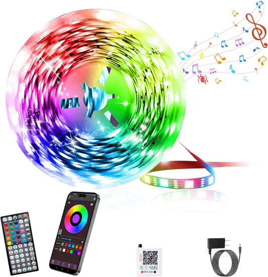 Luminoxa Aura LED Strip Lights 100ft – Thoughtful Birthday Gift for Her, App Controlled RGB Bedroom Decor with Music Sync