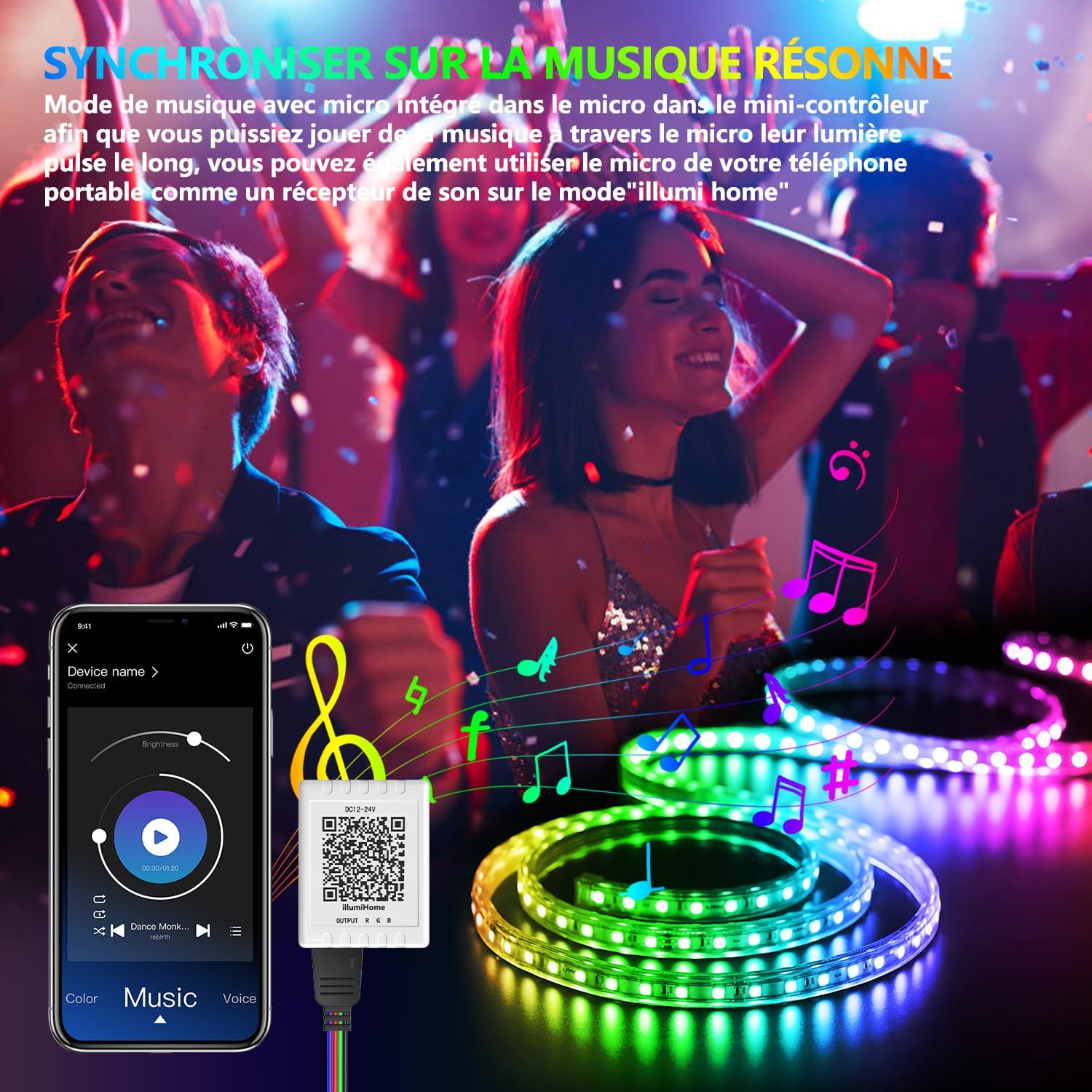 100ft rgb led strip with dimming and full color changing