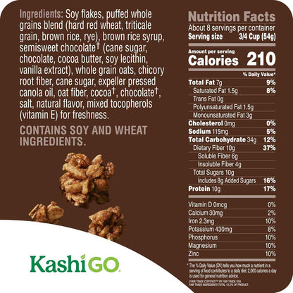 Kashi GO Chocolate Crunch – Self-Care Breakfast Cereal for Clean Eating, 10g Fiber Per Serving