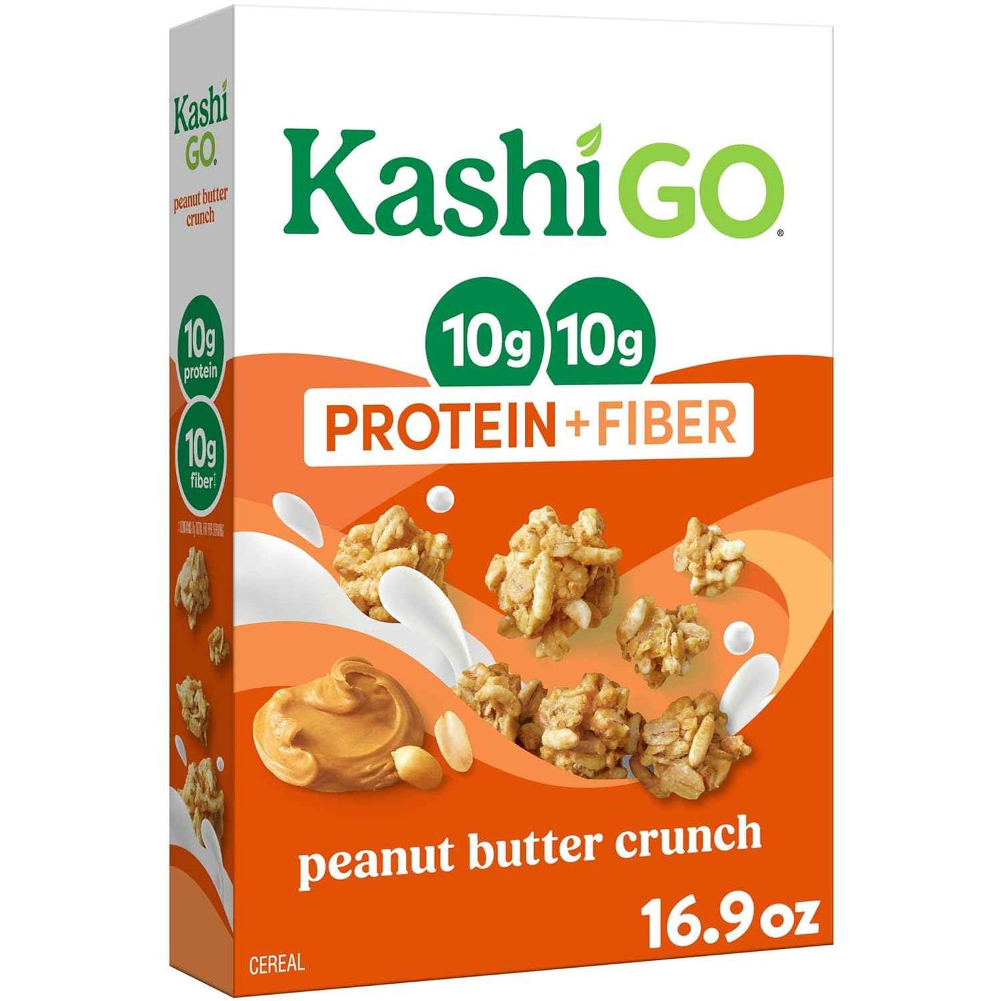Kashi GO Peanut Butter Protein Cereal – High-Protein Breakfast for Clean Eating and Wellbeing Routines, 13.2oz