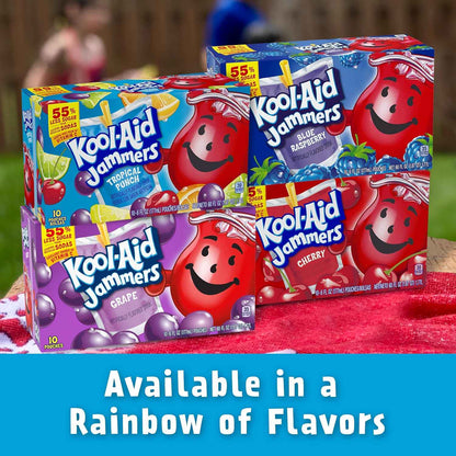 Kool-Aid Jammers Tropical Punch Drink Pouches – School Lunchbox Beverage for Kids, 6 fl oz Easy-Open Packs